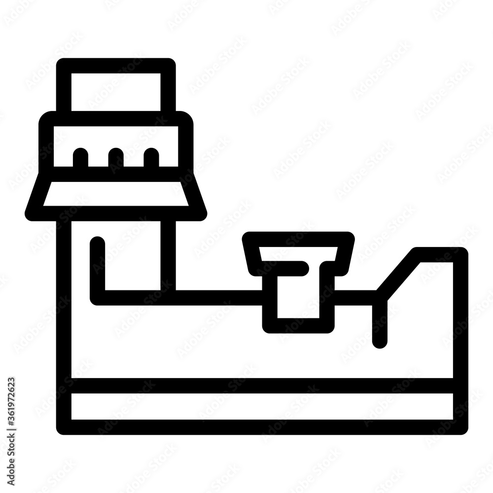 Poster drilling lathe icon. outline drilling lathe vector icon for web design isolated on white background