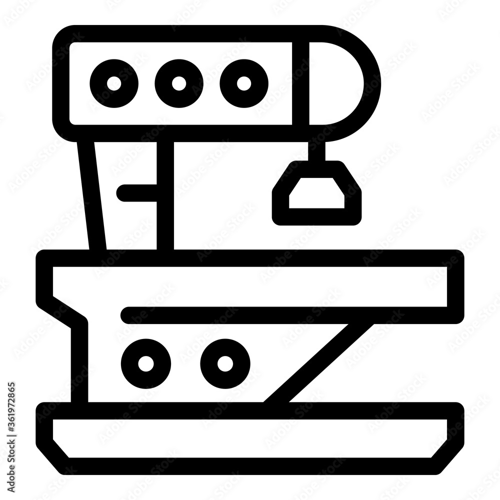 Poster cnc lathe icon. outline cnc lathe vector icon for web design isolated on white background