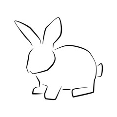 Fototapeta na wymiar Rabbit or hare outline simple icon.