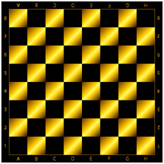 Luxurious golden chessboard. Printable template