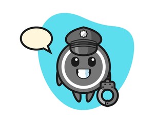 Fototapeta premium Hockey puck cartoon as a police
