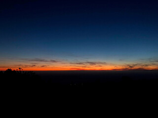 sunset in the mountains in Madeira