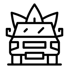 Eco traffic hybrid car icon. Outline eco traffic hybrid car vector icon for web design isolated on white background