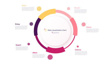 Vector circle chart design, modern template for creating infographics, presentations, reports, visualizations