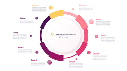Vector circle chart design, modern template for creating infographics, presentations, reports, visualizations