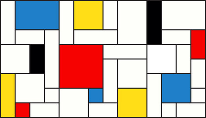 Neoplasticism (Piet Mondrian)   imitation pattern. Large size background texture. Wallpaper. - 361975643