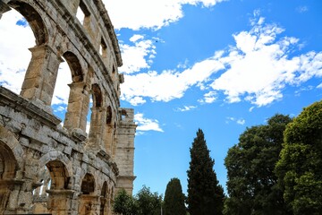 Colosseum in Pula on the Istrian Peninsular of Croatia in Europe 