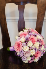 the bride's bouquet, bouquet of roses, wedding day