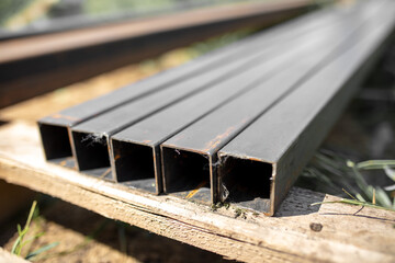 Metal at a construction site at home.