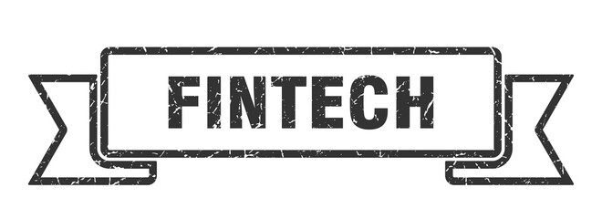 fintech ribbon. fintech grunge band sign. fintech banner