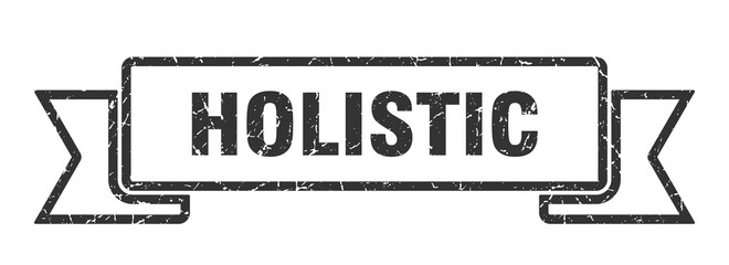 holistic ribbon. holistic grunge band sign. holistic banner