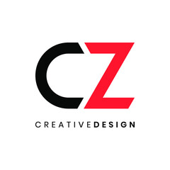 Modern letter CZ logo design vector - obrazy, fototapety, plakaty