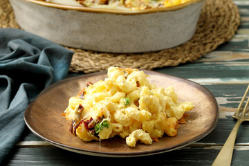 pasta con crema di formaggio gratinata in forno