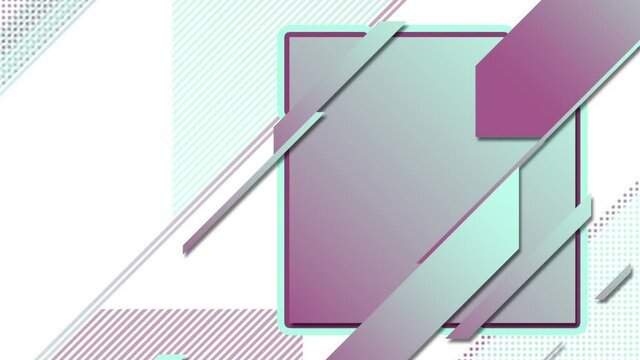 Reveal square colored badge with alpha matte3D rendering loop animation. HD