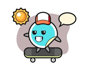 Sticker cartoon ride a skateboard