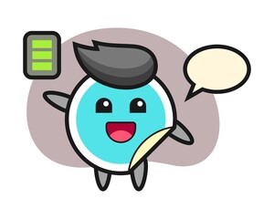 Sticker cartoon with energetic gesture