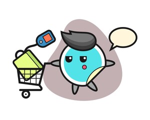 Sticker cartoon with a shopping cart