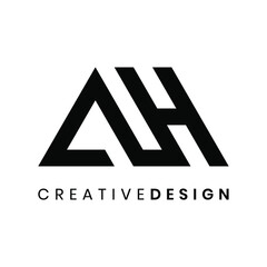 Obraz premium Modern geometric letter AH logo design vector