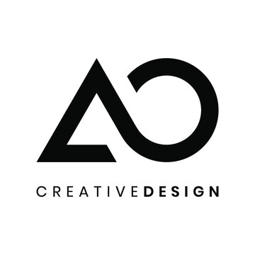 Modern letter AO logo design