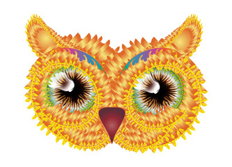 abstrakter Eulen Kopf aus floralen Formen