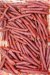 A whole buch of chorizo ​​sausages