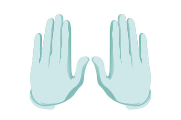 Obraz premium Zwei blau Hände mit der Handfläche nach vor.