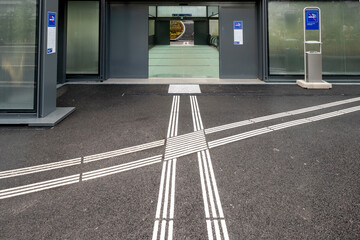 Guidance strips on the ground for the guidance and orientation of blind and partially sighted...