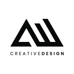 Modern letter AW logo design - obrazy, fototapety, plakaty