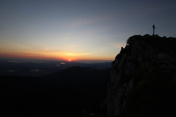 sunset on the mountain