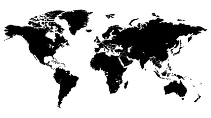 Obraz premium World map modern.Globe map.Generalized world map.World map on isolated background.Vector Illustration