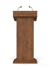 Podium with microphone 3d rendering