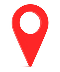 Red map pointer 3d rendering