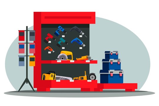 Hand instrument, power tool assortment on stand