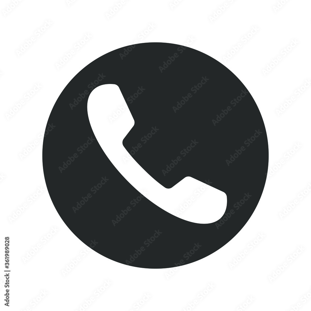 Poster phone icon. call application symbol. flat interface logo. simple shape telephone sign. isolated on w