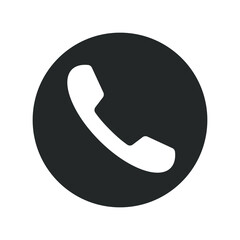Phone icon. Call application symbol. Flat interface logo. Simple shape telephone sign. Isolated on white background. Vector illustration image.