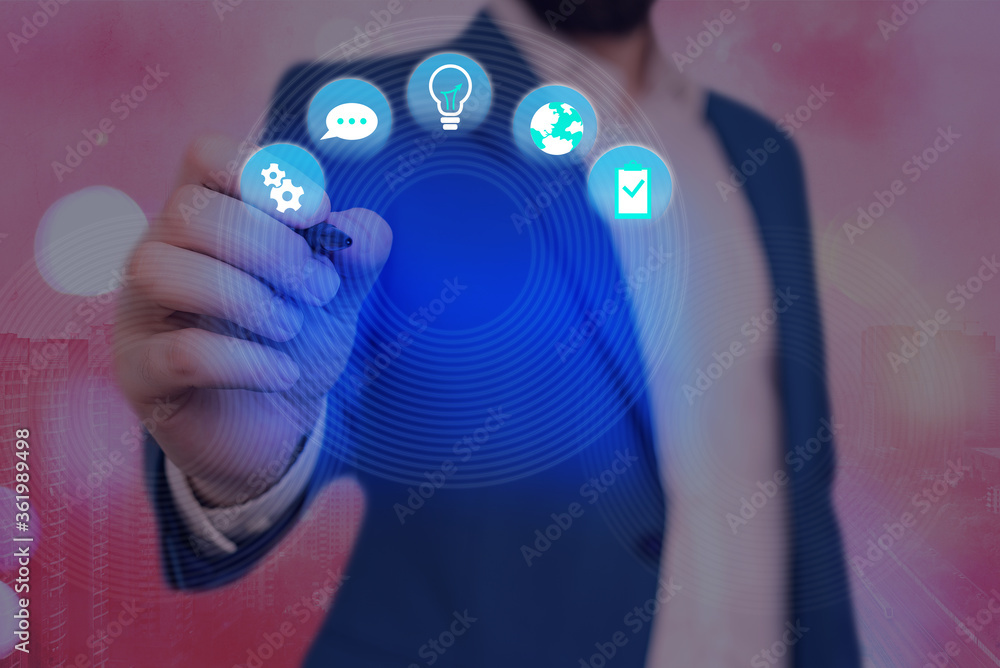 Poster information digital technology network connection infographic elements icon