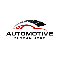 Abstract car with speedometer logo design