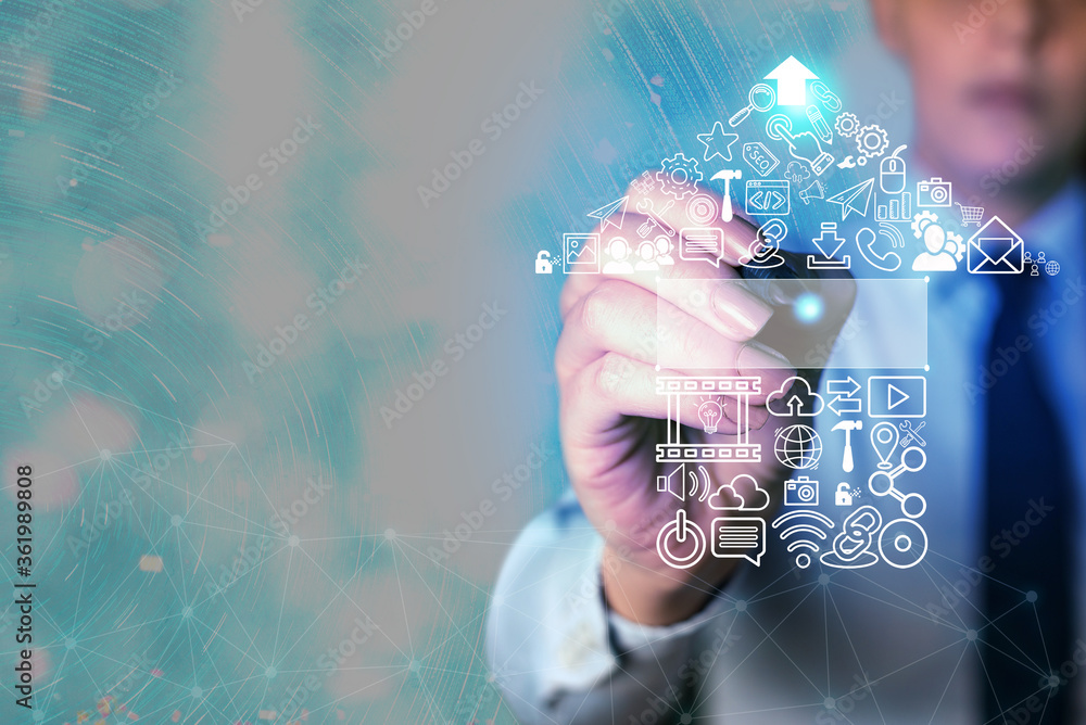 Aufkleber information digital technology network connection infographic elements icon