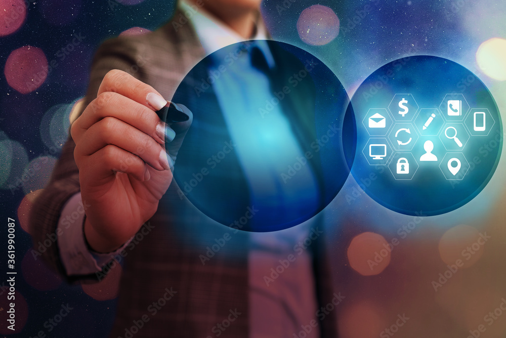 Poster information digital technology network connection infographic elements icon