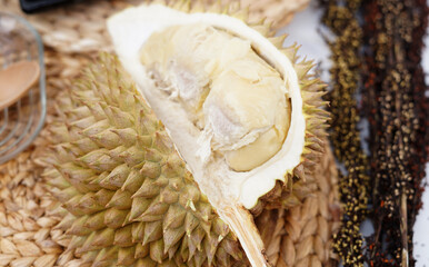 Smelly and tasty sweet Durian Tropical Fruit