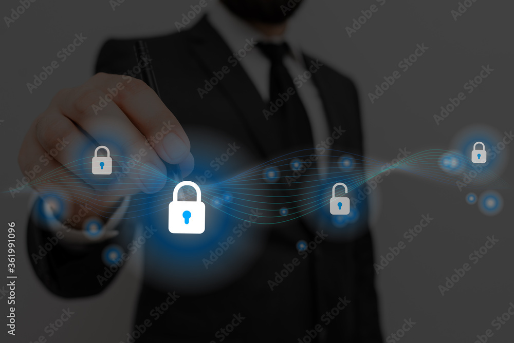 Aufkleber Graphics Padlock For Web Data Information Security Application System