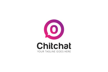 Initial letter o chat, message logo and icon vector illustration