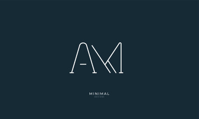 Alphabet letter icon logo AM