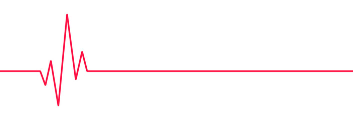 Red heartbeat line icon. on flat style on white background