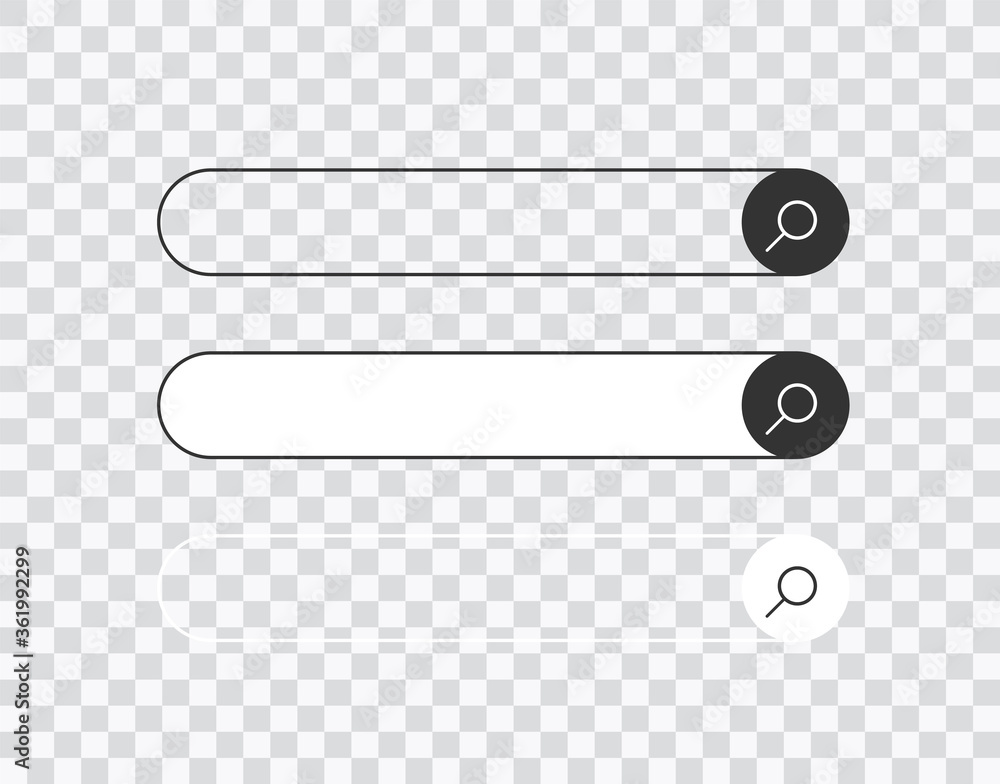 Fototapete search bar for ui, design and web site. search address and navigation bar icon on transparent backgr