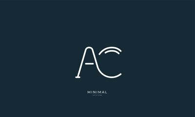 Alphabet letter icon logo AC