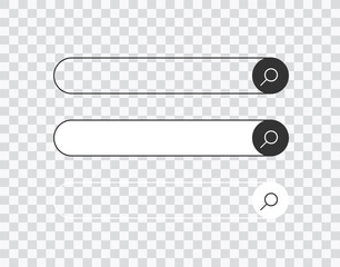 Search Bar for ui, design and web site. Search Address and navigation bar icon on transparent background. Collection of search form templates for websites