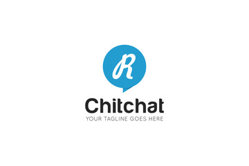 Initial letter r chat, message logo and icon vector illustration