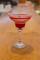 red cocktail ready to drink