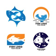 Set of Fish logo design icon vector illustration
